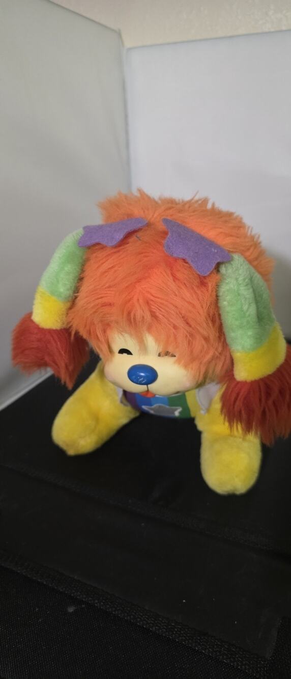 Vintage 1983 Puppy Brite Rainbow Brite Plush Dog 12" Mattel Stuffed Animal Z1